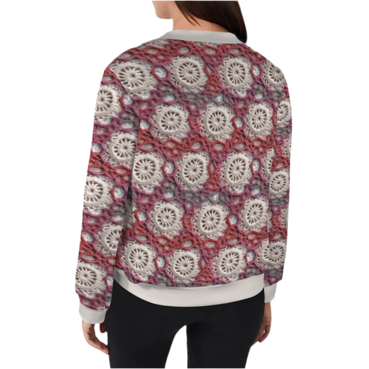 Cranberry Crochet Casual Long Sleeve Zip-Up Bomber Jacket
