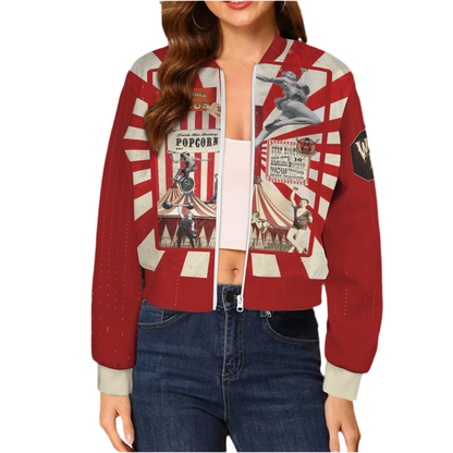 Greatest Show (short waist) Casual Long Sleeve Zip-Up Bomber Jacket