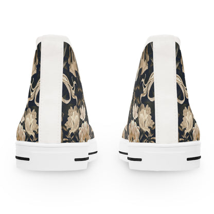 Skull & Roses Women's High Top Sneakers