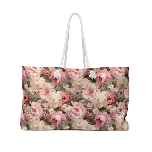 Peachy Petals Weekender Bag