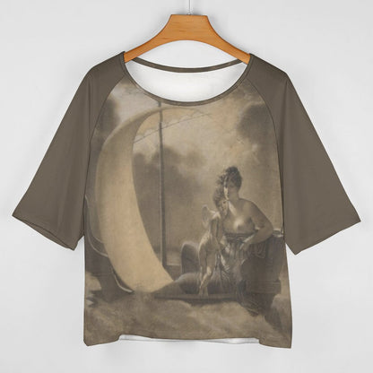 A “La Folie l'égare” (Folly Adrift), Jean-Baptiste Mallet, Circa. 1810-20, Women’s Off the Shoulder Half-Sleeve T-shirt