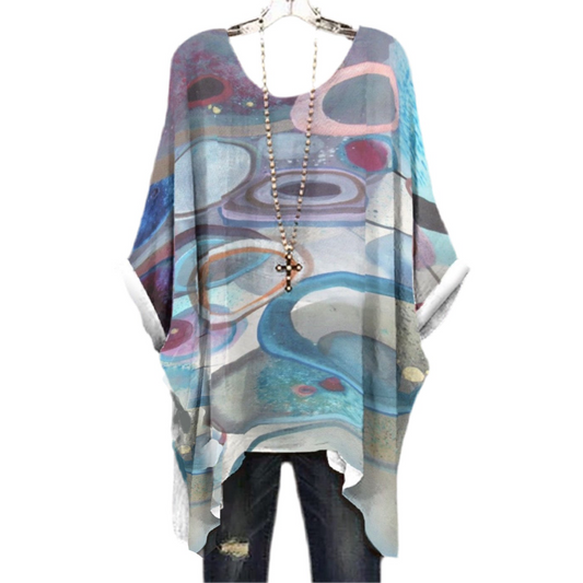 Watercolor Rings Women's Bat Sleeve Shirt