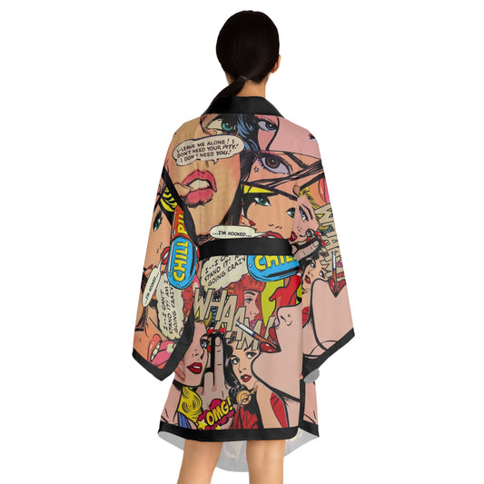 Comically Chill Long Sleeve Kimono Robe