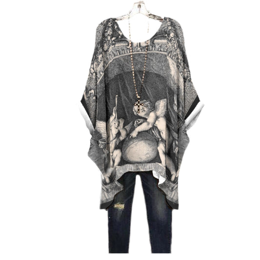 Cherubs of the Constellations Women's Bat Sleeve Shirt