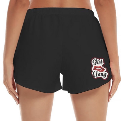 “Girl Gang” (black) Women's Beach Shorts