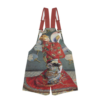 Monet’s La Japonaise, Madame Monet En Costume Japonais Wearing A Kimono (1876) on Unisex Suspender Jumpsuit
