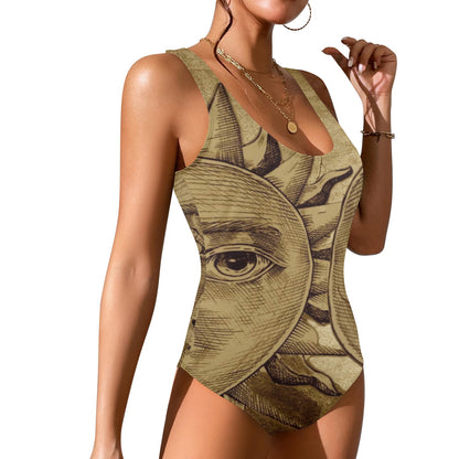 Sun & Moon Women's Low Back One Piece Swimsuit