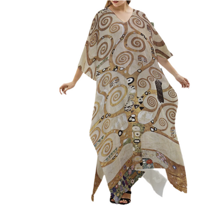 Gusta Klint’s, Tree of Life (1909) on Imitation Silk Kaftan