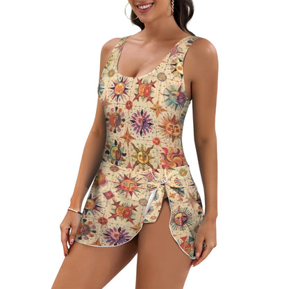 Folky Fun-Sun Women's One Piece Skirted Swimsuit