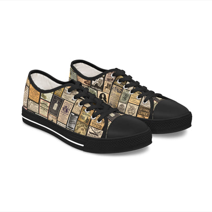 Old Time Remedies Vintage-Inspired Women's Low Top Sneakers with Artistic Print