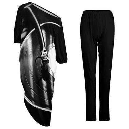 You Spin Me Diagonal Shoulder Two Piece Set