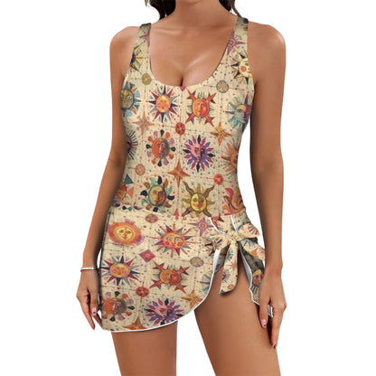 Folky Fun-Sun Women's One Piece Skirted Swimsuit