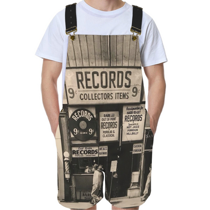 Record Collectors Unisex Suspender Jumpsuit
