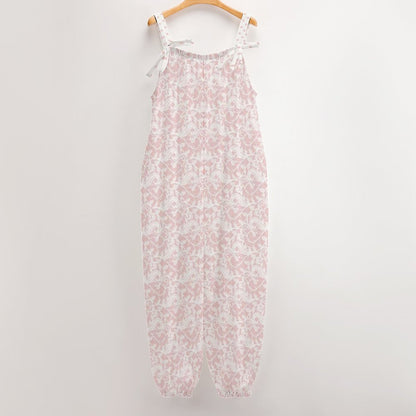 Pink & White Lace Spaghetti Strap Jumpsuit