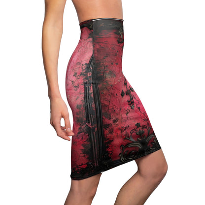 Gothic Crimson Women's Pencil Skirt