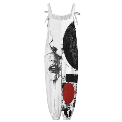 Tragic Abstract Spaghetti Strap Jumpsuit