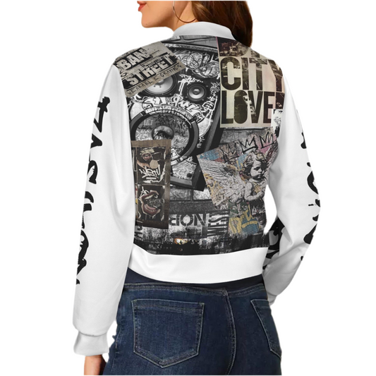 Unique Fashion (short waisted) Casual Long Sleeve Zip-Up Bomber Jacket