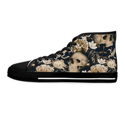 Skull & Roses Women's High Top Sneakers