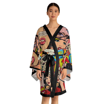 Comically Chill Long Sleeve Kimono Robe