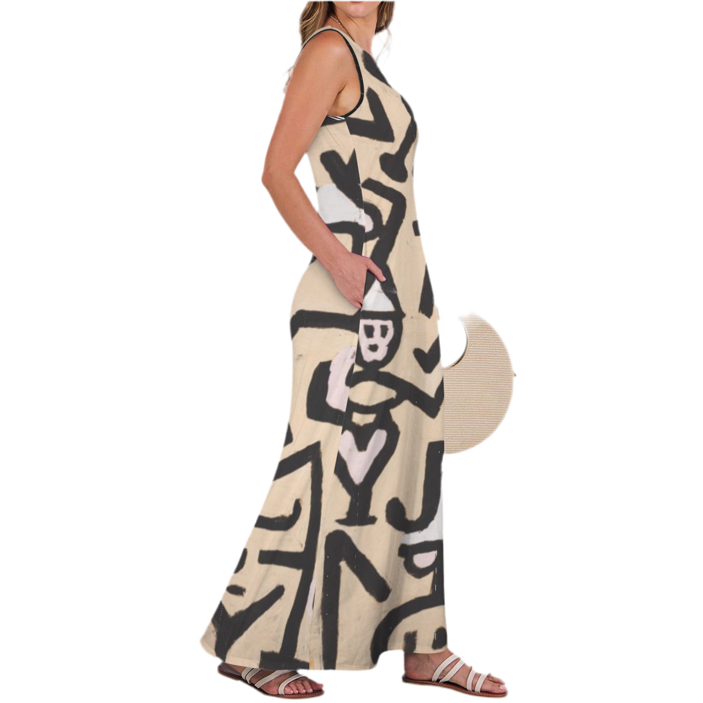 Paul Klee’s - Comedians' Handbill (1938) on Women's Sleeveless Maxi Dress