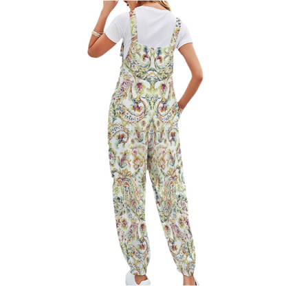 Watercolor Paisley Spaghetti Strap Jumpsuit