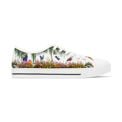 Butterfly Garden on Women's Low Top Sneakers - Spring Chic Casual Shoes