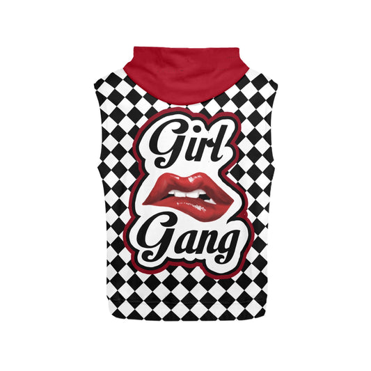 “Girl Gang” (black & white) 
Women's All Over Print Sleeveless Hoodie