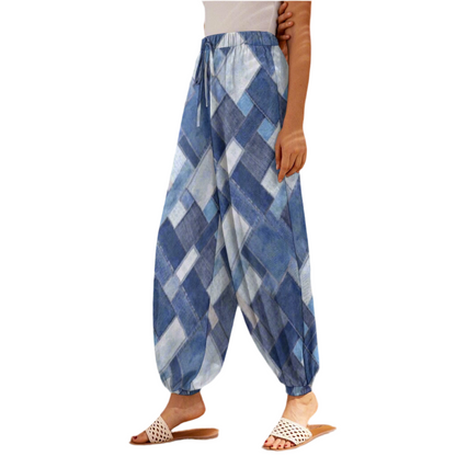 Patchwork Denim Women's Carrot Pants