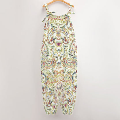Watercolor Paisley Spaghetti Strap Jumpsuit