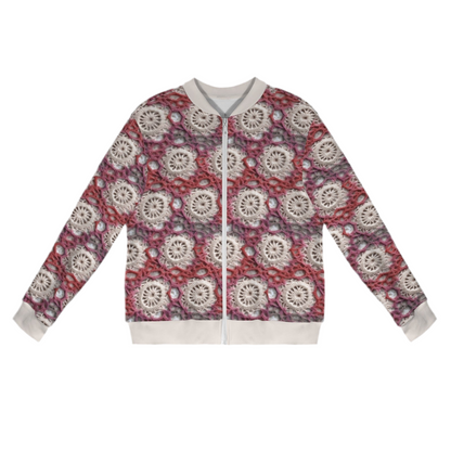 Cranberry Crochet Casual Long Sleeve Zip-Up Bomber Jacket