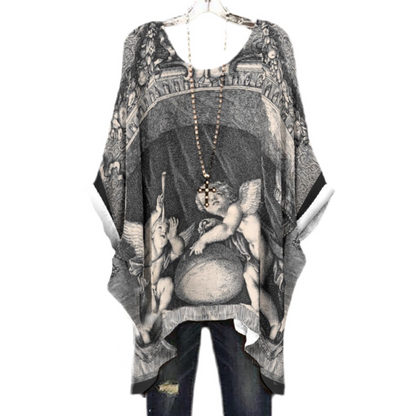 Cherubs of the Constellations Women's Bat Sleeve Shirt