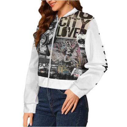 Unique Fashion (short waisted) Casual Long Sleeve Zip-Up Bomber Jacket