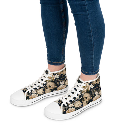 Skull & Roses Women's High Top Sneakers