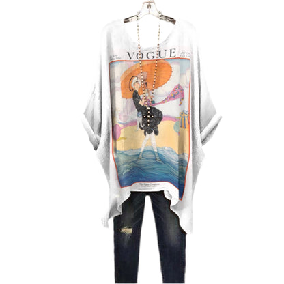 Vintage VOGUE Magazine Cover July 1st, 1919 Women's Bat Sleeve Shirt