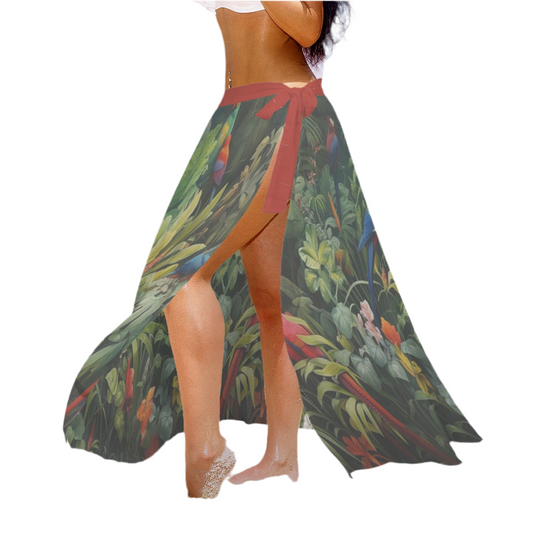 Parrot Jungle Women's Long Knot Side Cover Up