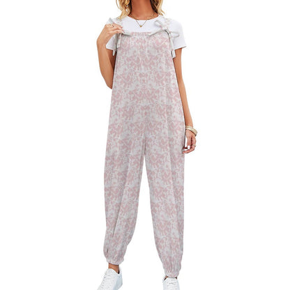 Pink & White Lace Spaghetti Strap Jumpsuit
