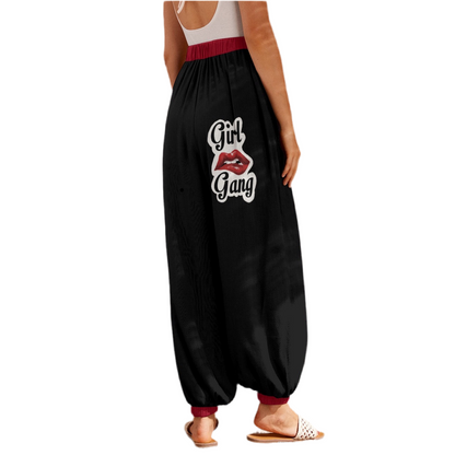 Girl Gang (Black w red trim) Women's Carrot Pants