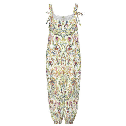 Watercolor Paisley Spaghetti Strap Jumpsuit