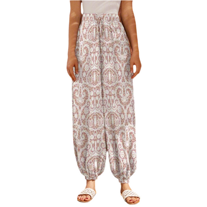 White Lace/Dusty Pink Women's Carrot Pants