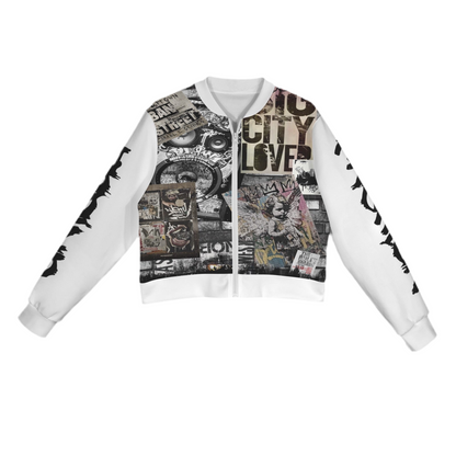 Unique Fashion (short waisted) Casual Long Sleeve Zip-Up Bomber Jacket