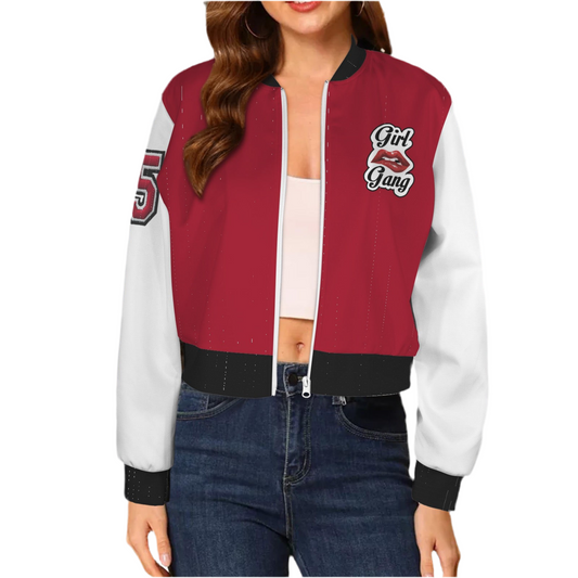 “Girl Gang” (red & white) Bomber Jacket