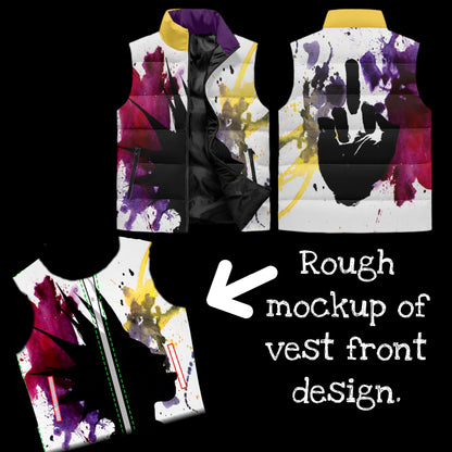 Unapologetic Rebellion Unisex Lightweight Stand Collar Zip Up Puffer Vest