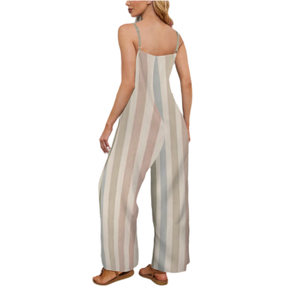Cabana Cuteness Spaghetti Straps Pocket Wide Leg Jumpsuit