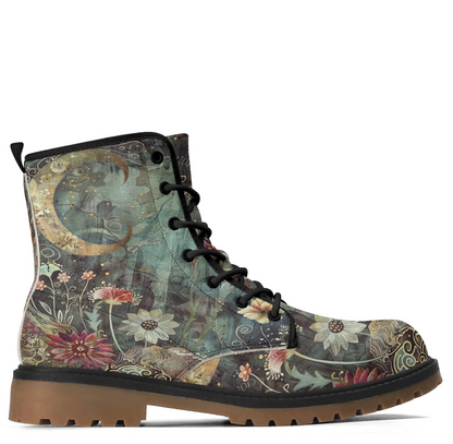 Moon Flower Womens Upgraded Brown Outsole Leather Boots