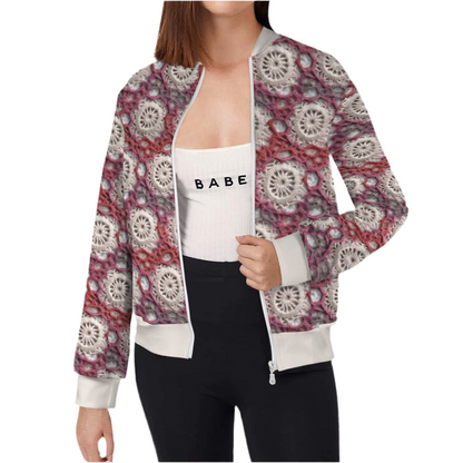 Cranberry Crochet Casual Long Sleeve Zip-Up Bomber Jacket