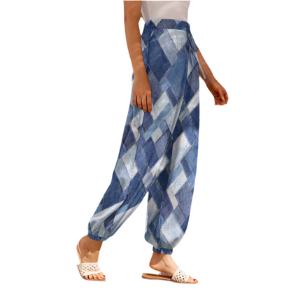 Patchwork Denim Women's Carrot Pants