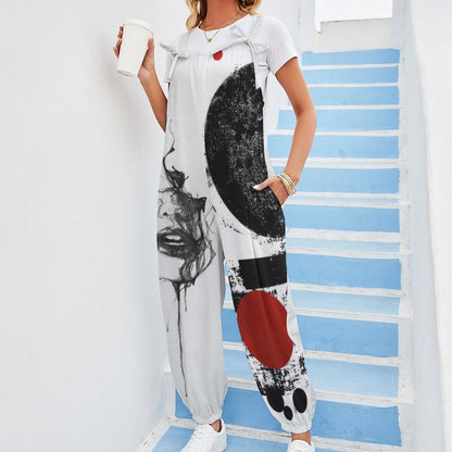 Tragic Abstract Spaghetti Strap Jumpsuit