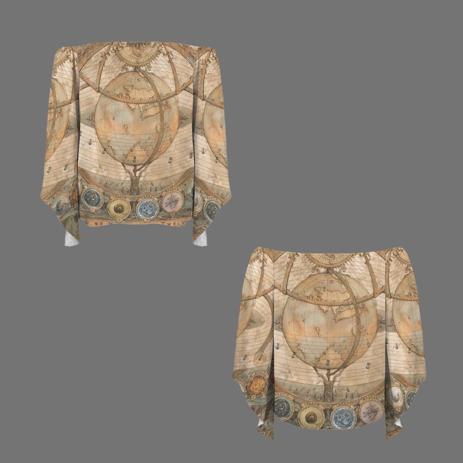 Golden Globe Off Shoulder Trumpet Sleeve Blouse