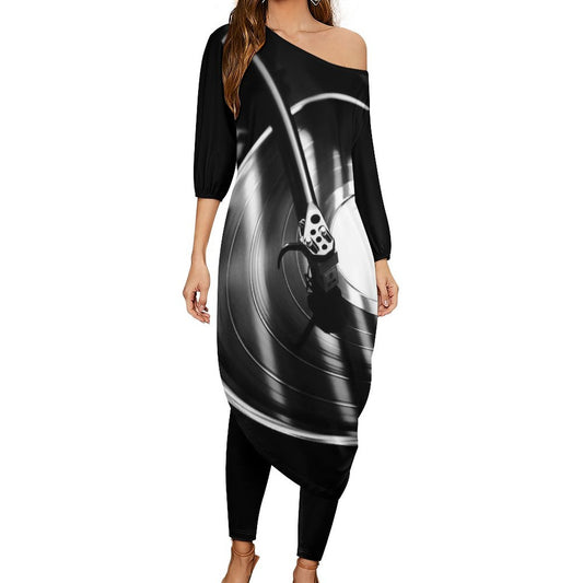 You Spin Me Diagonal Shoulder Two Piece Set