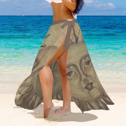 Sultry Sun & Moon Women's Long Knot Side Cover Up